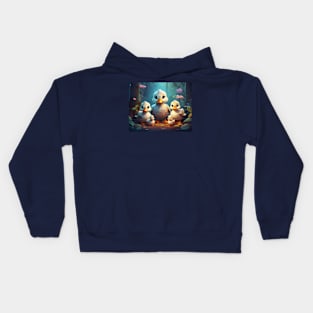 A Duck Family's Enchanted Forest Journey Kids Hoodie